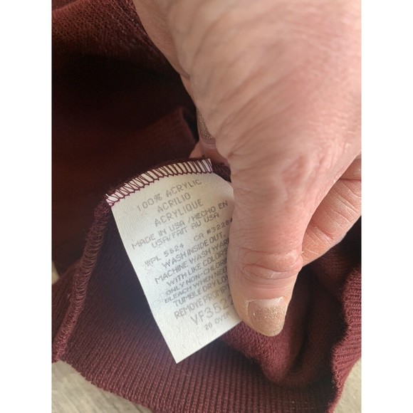 NWT Sedgefield Vintage Large Knit Burgundy Collared Neck Sweater. Made In USA! - Picture 8 of 12